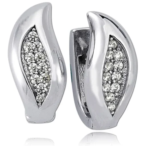Balia Creolen für Damen glänzend Zirkonia aus 925er Silber BAO0045SW