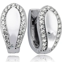 Balia Creolen für Damen glänzend Zirkonia aus 925er Silber BAO0046SW