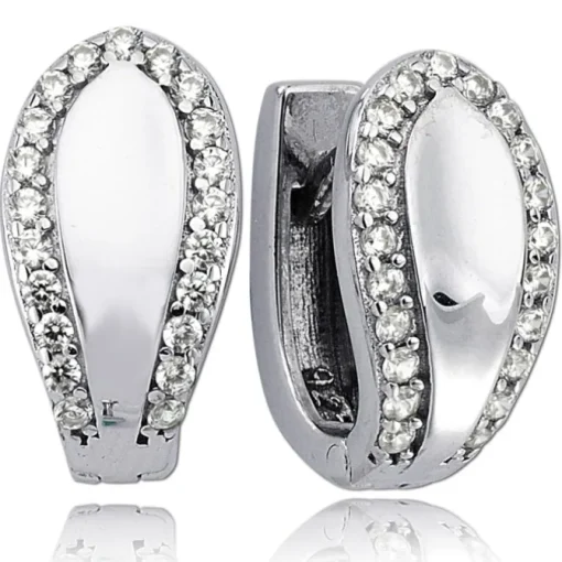 Balia Creolen für Damen glänzend Zirkonia aus 925er Silber BAO0046SW