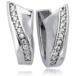 Balia Creolen für Damen glänzend Zirkonia aus 925er Silber BAO0047SW