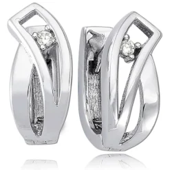 Balia Creolen für Damen glänzend Zirkonia aus 925er Silber BAO0048SW