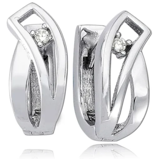 Balia Creolen für Damen glänzend Zirkonia aus 925er Silber BAO0048SW