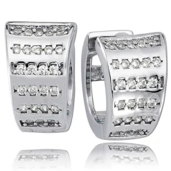 Balia Creolen für Damen glänzend Zirkonia aus 925er Silber BAO0074SW