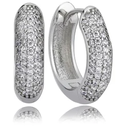 Balia Creolen für Damen glänzend Zirkonia aus 925 Silber BAO0003SW
