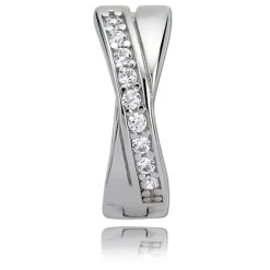 Balia Creolen für Damen glänzend weiße Zirkonia aus 925 Silber BAO0001SW