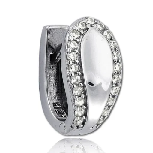 Balia Creolen für Damen glänzend Zirkonia aus 925er Silber BAO0046SW