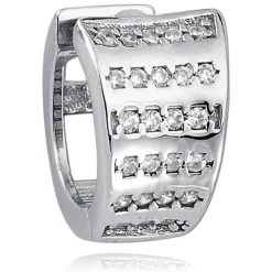 Balia Creolen für Damen glänzend Zirkonia aus 925er Silber BAO0074SW