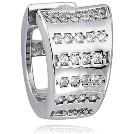 Balia Creolen für Damen glänzend Zirkonia aus 925er Silber BAO0074SW