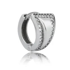 Balia Creolen für Damen glänzend Zirkonia aus 925er Silber BAO0015SW