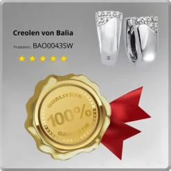 Balia Creolen für Damen glänzend Zirkonia aus 925er Silber BAO0043SW