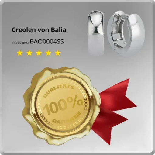 Balia Creolen für Damen glänzend aus 925 Silber BAO0004SS