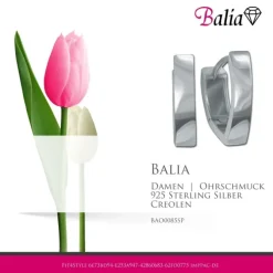 Balia Creolen für Damen glänzend aus 925er Sterling Silber BAO0085SP