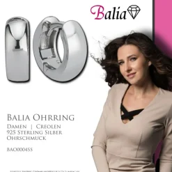 Balia Creolen für Damen glänzend aus 925 Silber BAO0004SS