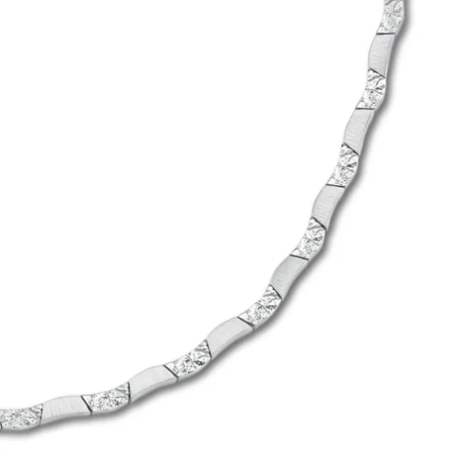 Balia Damen Armband 925 Silber matt und geschlagen 18,5cm BAA0005SO