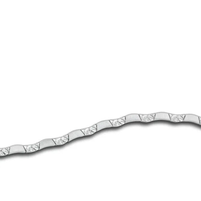 Balia Damen Armband 925 Silber matt und geschlagen 18,5cm BAA0005SO