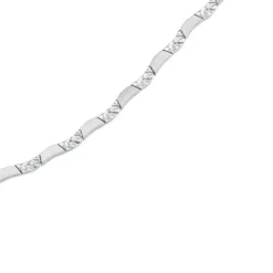 Balia Damen Armband 925 Silber matt und geschlagen 18,5cm BAA0005SO