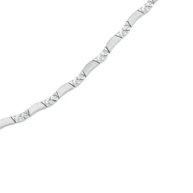 Balia Damen Armband 925 Silber matt und geschlagen 18,5cm BAA0005SO