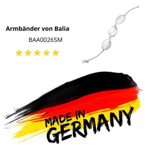 Balia Damen Armband 925 Silber matt und poliert 19cm BAA0026SM