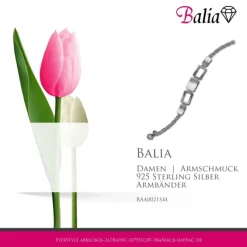 Balia Damen Armband 925 Silber matt und poliert 20cm BAA0021SM