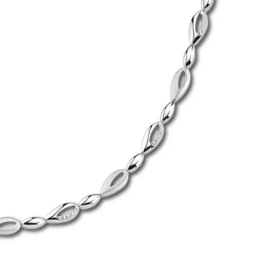 Balia Damen Armband Zirkonia 925 Silber matt glanz 18,5cm BAA0003SW