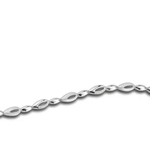 Balia Damen Armband Zirkonia 925 Silber matt glanz 18,5cm BAA0003SW