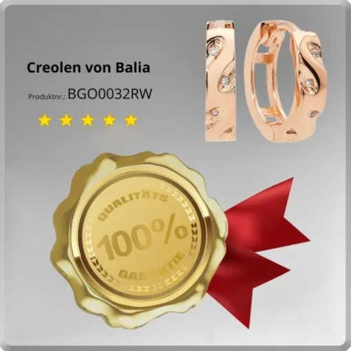 Balia Damen Creolen aus 333 Rosegold mit Zirkonia BGO0032RW