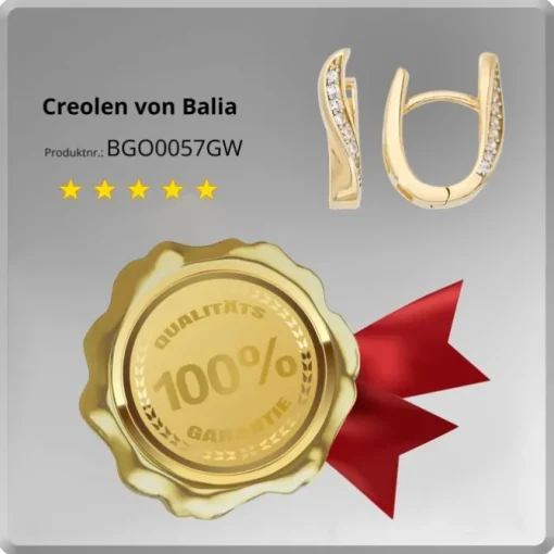 Balia Damen Creolen aus 333 Gelbgold mit Zirkonia BGO0057GW