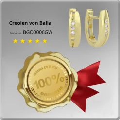 Balia Damen Creolen aus 333 Gelbgold mit Zirkonia BGO0006GW