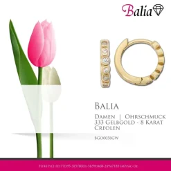 Balia Damen Creolen aus 333 Gelbgold mit Zirkonia BGO0058GW