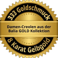 Balia Damen Creolen aus 333 Gelbgold mit Zirkonia BGO0055GW
