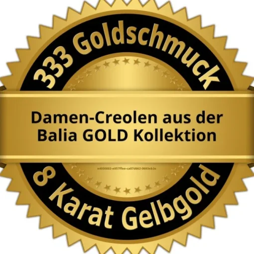 Balia Damen Creolen Karree Zirkonia aus 333 Gelbgold BGO0115GW