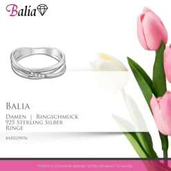Balia Damen Fashion Ring aus 925 Silber Zirkonia weiß Gr.56 BAR023W56