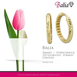 Balia Damen Feminin Creolen aus 333 Gelbgold BGO0117GO