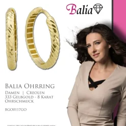Balia Damen Feminin Creolen aus 333 Gelbgold BGO0117GO