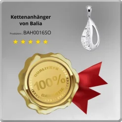 Balia Damen Kettenanhänger 925 Silber matt und geschlagen BAH0016SO