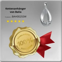 Balia Damen Kettenanhänger 925 Silber matt und poliert BAH0025SW