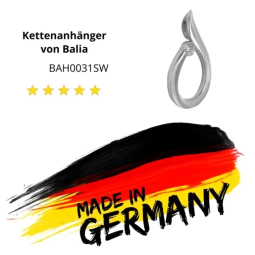 Balia Damen Kettenanhänger 925 Silber poliert BAH0031SW