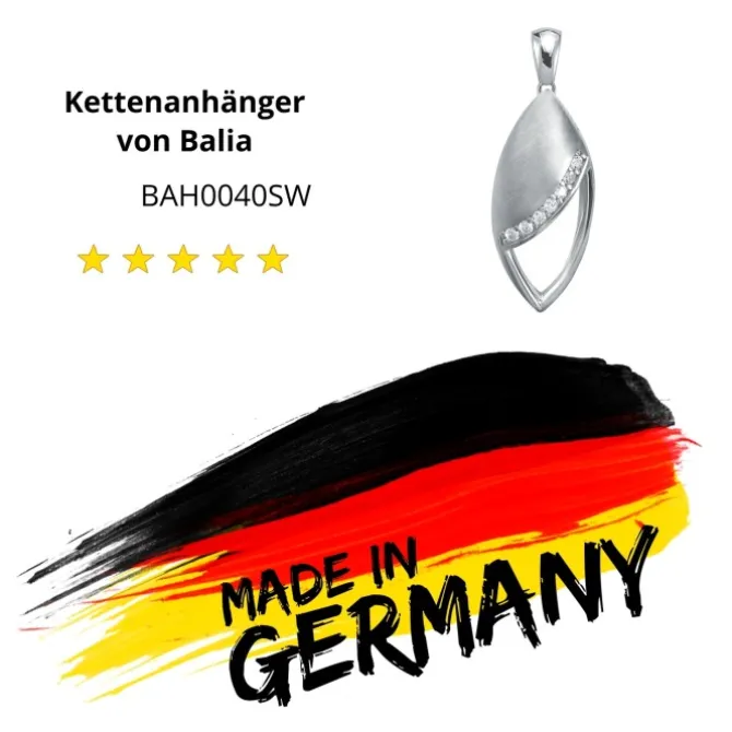 Balia Damen Kettenanhänger 925 Silber matt und poliert BAH0040SW