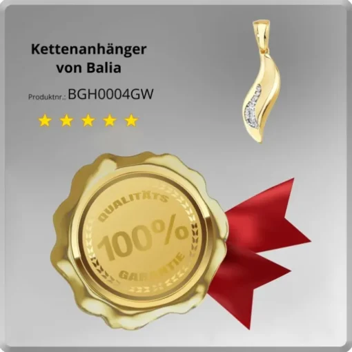 Balia Damen Kettenanhänger aus 333 Gelbgold mit Zirkonia BGH0004GW