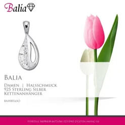 Balia Damen Kettenanhänger 925 Silber matt und geschlagen BAH0016SO