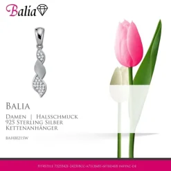 Balia Damen Kettenanhänger 925 Silber matt und poliert BAH0021SW