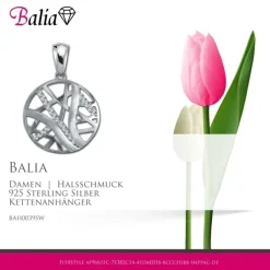 Balia Damen Kettenanhänger 925 Silber matt und poliert BAH0039SW