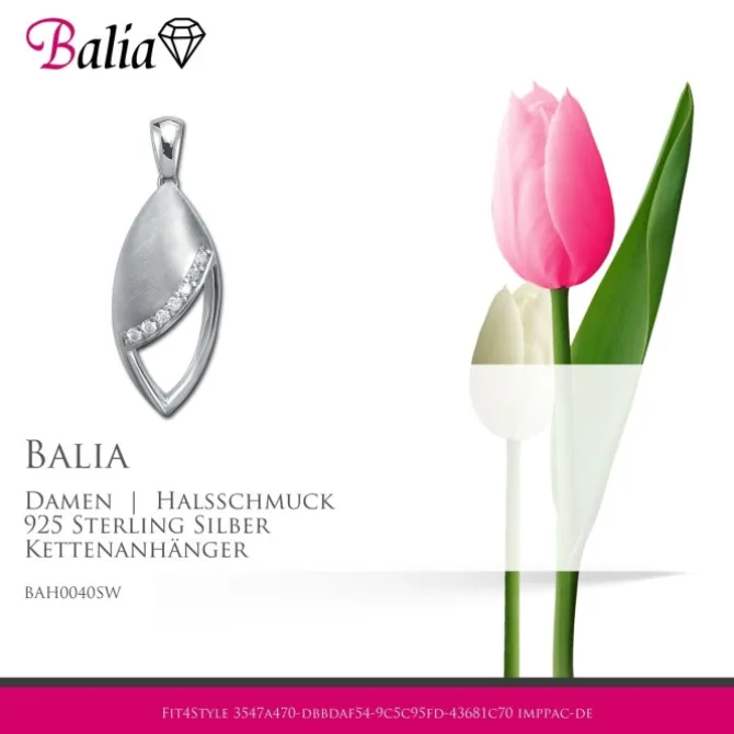 Balia Damen Kettenanhänger 925 Silber matt und poliert BAH0040SW
