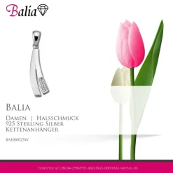 Balia Damen Kettenanhänger 925 Silber matt und poliert BAH0002SW