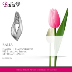 Balia Damen Kettenanhänger 925 Silber matt und poliert BAH0028SW