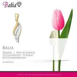 Balia Damen Kettenanhänger aus 333 Gelbgold mit Zirkonia BGH0005GW