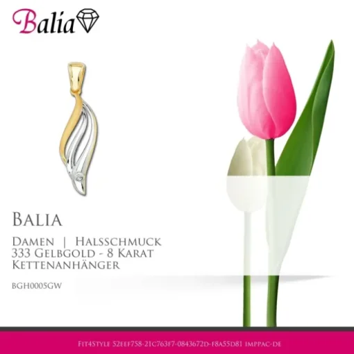 Balia Damen Kettenanhänger aus 333 Gelbgold mit Zirkonia BGH0005GW
