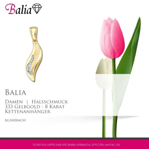 Balia Damen Kettenanhänger aus 333 Gelbgold mit Zirkonia BGH0004GW