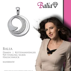 Balia Damen Kettenanhänger 925 Silber matt und poliert BAH0004SW