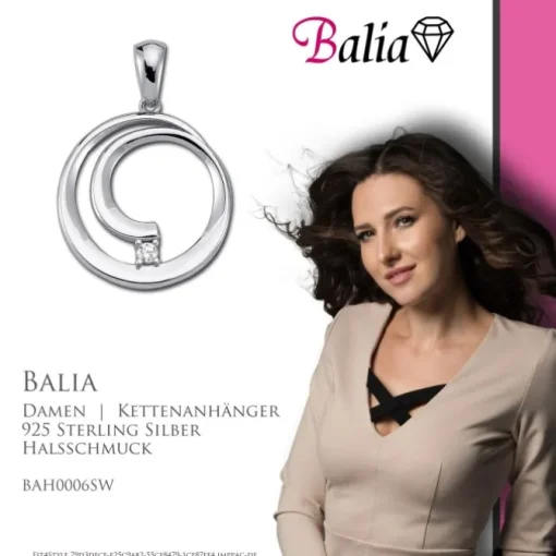 Balia Damen Kettenanhänger 925 Silber poliert BAH0006SW